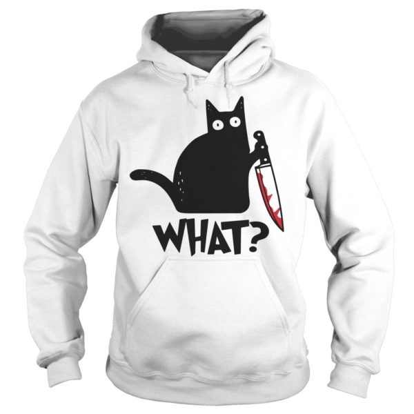 Cat What Murderous Black Cat With Knife Halloween Gift Shirt Hoodies
