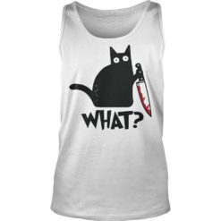 Cat What Murderous Black Cat With Knife Halloween Gift Shirt Tank Top
