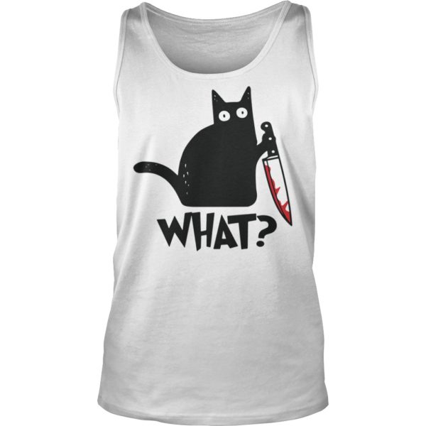 Cat What Murderous Black Cat With Knife Halloween Gift Shirt Tank Top