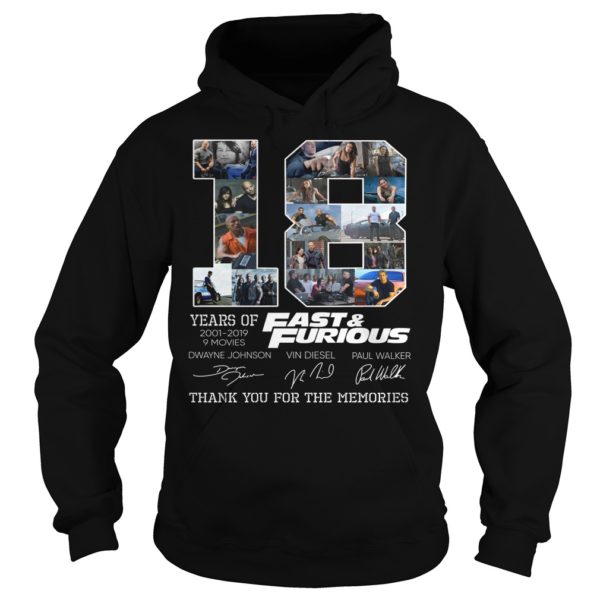 Fast & Furious Thank You For The Memories Shirt Hoodies