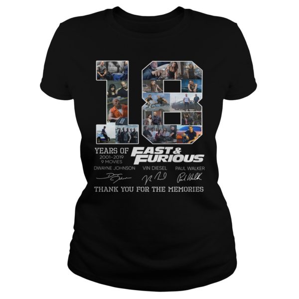 Fast & Furious Thank You For The Memories Shirt Ladies