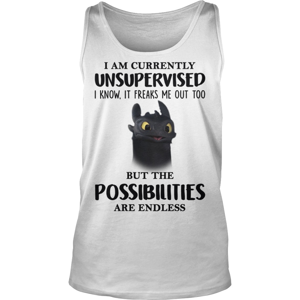 I AM CURRENTLY UNSUPERVISED I KNOW IT FREAKS ME OUT TOO BUT THE POSSIBILITIES ARE ENDLESS Tank Top I AM CURRENTLY UNSUPERVISED I KNOW IT FREAKS ME OUT TOO BUT THE POSSIBILITIES ARE ENDLESS Tank Top