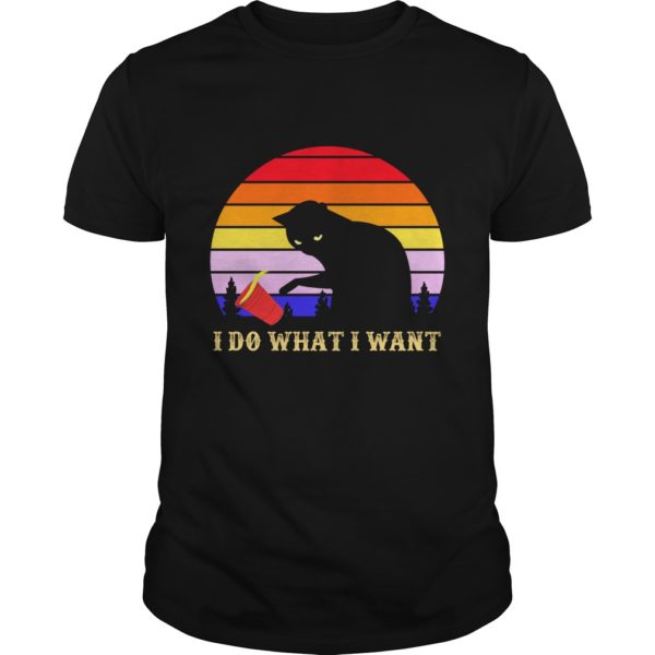 I Do What I Want Vintage Cat T - Shirt