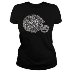 Leopard Print Football Helmet Game Day Shirt Ladies