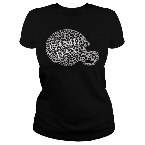 Leopard Print Football Helmet Game Day Shirt Ladies