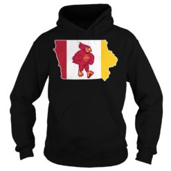 Lowa State Cyclones Mascot In State Outline Flag Shirt Hoodies