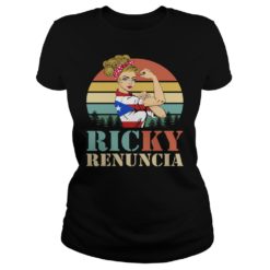 Ricky Renuncia Bandera Negra Puerto Rico Boricua Flag Shirt image Ricky Renuncia Bandera Negra Puerto Rico Boricua Flag Shirt Ladies