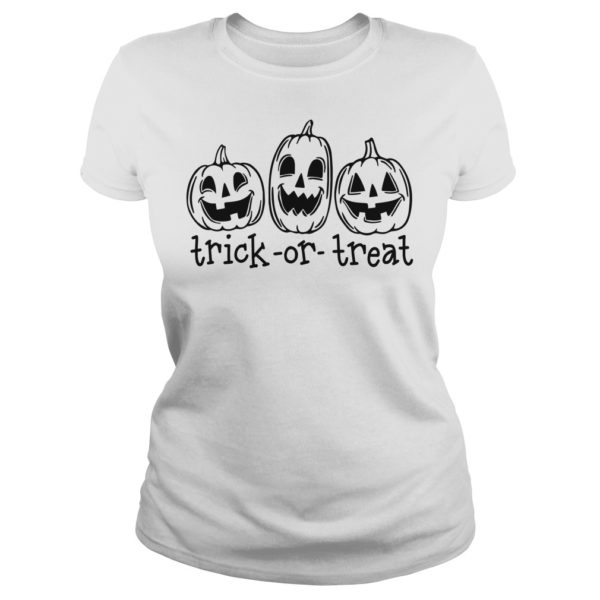 Trick or Treat Pumpkin Halloween Shirt Ladies