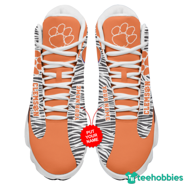 162182019417e4c3acc9 600x600px Personalized Name Clemson Air Jordan 13 Shoes For Fans