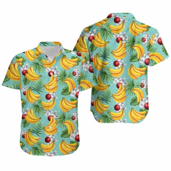 Bowling Bananas Tropical Hawaiian Shirts - Short-Sleeve Hawaiian Shirt - White