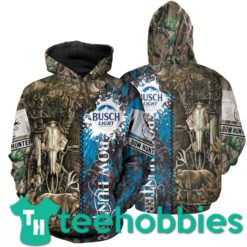 Busch Light Bow Hunter Camo 3D All Over Print Hoodie Gifts For Father's Day - 3D Hoodie - Grey