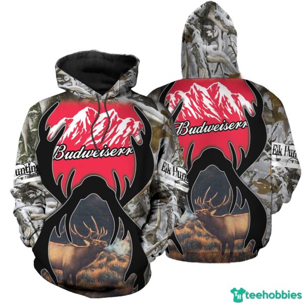 cb1fe31255961ac5acbc9fd94b4b9407 600x600px Red Budweiser Light Reindeer Hunting 3D Hoodie Gift For Father's Day