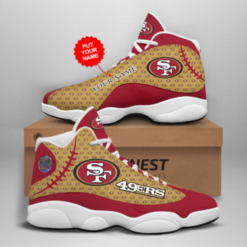 Custom Name Shoes For Fans NFL San Francisco 49Ers Air Jordan Air Jordan 13 - Women's Air Jordan 13 - Red