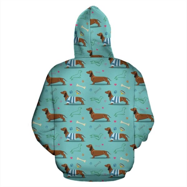Dachshund Lover Cute Dachshund Hoodie Zip Hoodie - 3D Hoodie - Light Blue