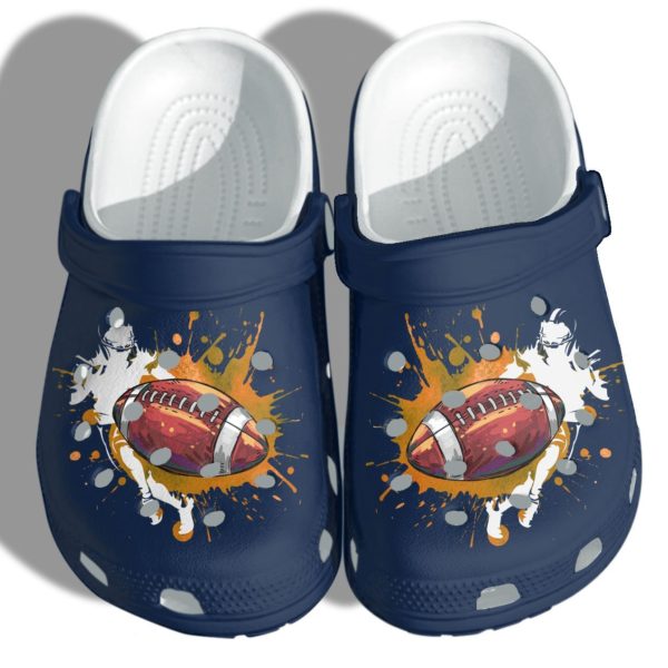 Football Rugby Ball Clog Shoes - Clog Shoes - Navy