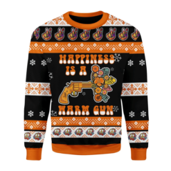 Happiness Is A Warm Gun Ugly Sweater - AOP Sweater - Orange