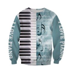 I Love Piano Music Piano Lover 3D Shirt - 3D Sweatshirt - Light Blue