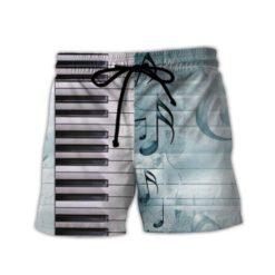I Love Piano Music Piano Lover 3D Shirt - Short Pant - Light Blue