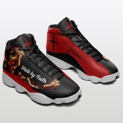 Jesus Lover Walk By Faith Air Jordan 13 Shoes - Men's Air Jordan 13 - Red