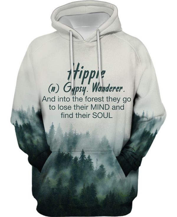 Jungle Hippie Camping Life Gypsy Wanderer 3D Shirt - 3D Hoodie - White