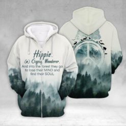 Jungle Hippie Camping Life Gypsy Wanderer 3D Shirt - 3D Zip Hoodie - White