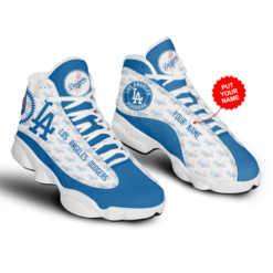 La Dodgers Personalized Custom Name Jordan 13 Shoes - Men's Air Jordan 13 - Blue