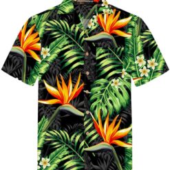 Leaf And Flower Funny Holiday Hawaii Shirt - Short-Sleeve Hawaiian Shirt - Green