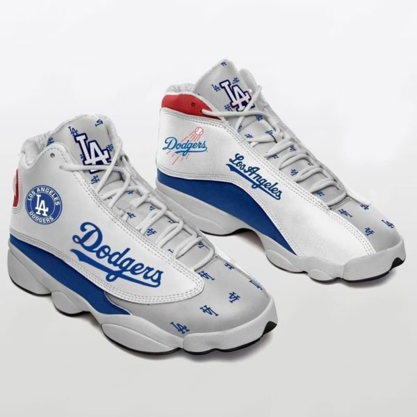 Los Angeles Dodgers Baseball Team Jordan 13 Shoes - Women's Air Jordan 13 - White