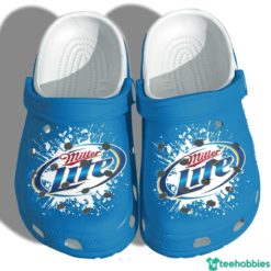 Miller Lite Clog Shoes Funny Gifts For Father's Day - Clog Shoes - Blue
