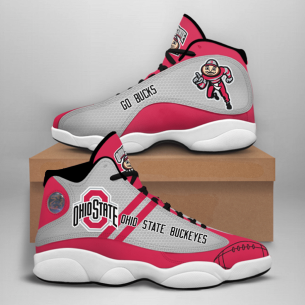 Ohio State Buckeyes Go Bucks Jordan 13 Shoes - Women's Air Jordan 13 - Pink