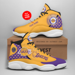 Personalized Kobe Bryant Los Angeles Air Jordan 13 Lakers Custom Name - Women's Air Jordan 13 - Purple