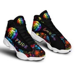 Personalized LGBT Shoes Air Jordan 13 Love Is Love Shoes - Men's Air Jordan 13 - Black