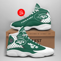Personalized Name New York Jets Air Jordan 13 Shoes For Fans - Women's Air Jordan 13 - Green
