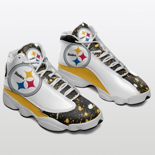 Pittsburgh Steelers Air Jordan 13 Shoes - Men's Air Jordan 13 - White