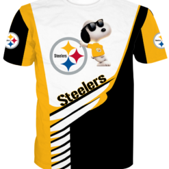 Pittsburgh Steelers Cute Snoopy 3D Shirt - 3D T-Shirt - Yellow