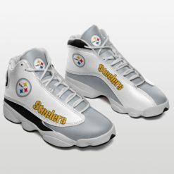 Pittsburgh Steelers Simple Design Air Jordan 13 Shoes Gift For Fans - Men's Air Jordan 13 - White