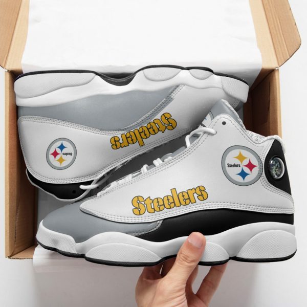 Pittsburgh Steelers Simple Design Air Jordan 13 Shoes Gift For Fans - Women's Air Jordan 13 - White