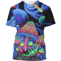 Psychedelic Huge Mushrooms 3D Shirt - 3D T-Shirt - Black