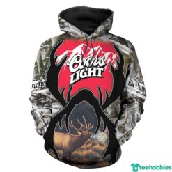 Red Coors Light Reindeer Hunting 3D Hoodie Gift For Father's Day - 3D Hoodie - Red