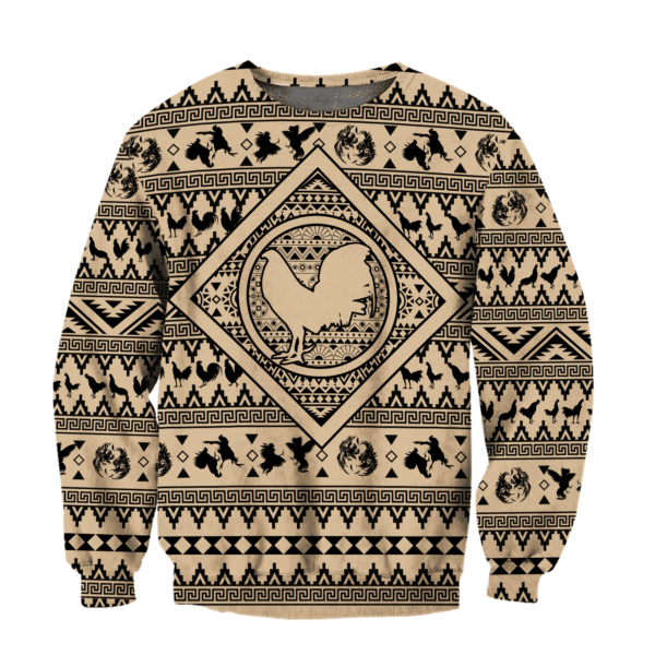 Rooster All Over Print Shirts For Men And Women - 3D Sweatshirt - Black