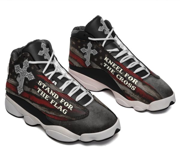 Stand For The Flag Kneel For The Cross Air Jordan 13 Shoes - Men's Air Jordan 13 - Black