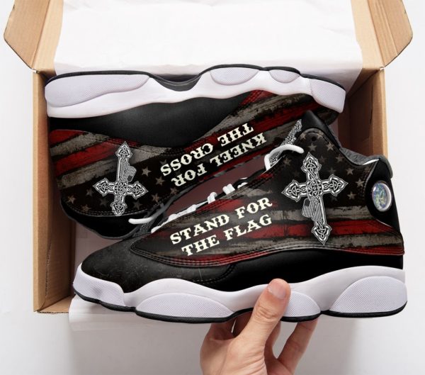 Stand For The Flag Kneel For The Cross Air Jordan 13 Shoes - Women's Air Jordan 13 - Black