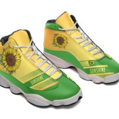 Sunflower All Over Printed Air Jordan 13 Shoes - Men's Air Jordan 13 - Yellow