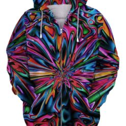 Trippie Magical Colors Hippie 3D Shirts - 3D Zip Hoodie - Black