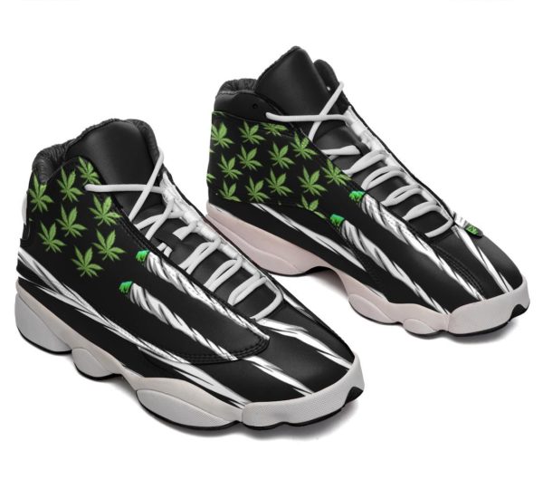 Weed Cannabis Flag Air Jordan 13 Shoes - Men's Air Jordan 13 - Black