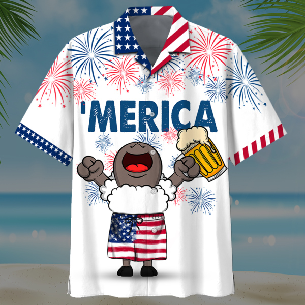 2fc03597f06105fda6d7ed86525e0b3e 600x600px Sheep & Beer America Independence Day Hawaiian Shirt Short Pant