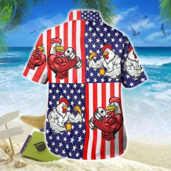 7983390a4df198ffc92c776931979f91 600x600px Gym Rooster Fight American Flag Hawaiian Shirt