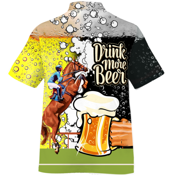 Hawaii back ea551ee7 d0c1 439d b808 0143e81595d6 600x600px Horse Racing Drink More Beer Hawaiian Shirt And Short Pant