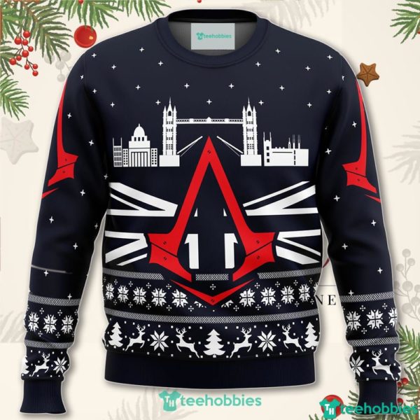 assassins creed london bridge christmas sweater for men women 1 kjh9Q 600x600px Assassins Creed London Bridge Christmas Sweater For Men Women