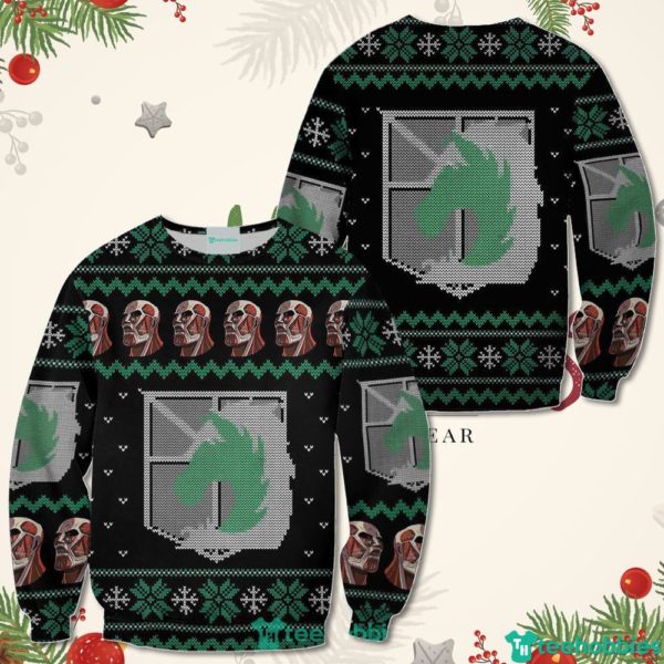 attack on titan christmas sweater military badged police xmas shirt for men women 1 VGCri 600x600px Attack On Titan Christmas Sweater Military Badged Police Xmas Shirt For Men Women
